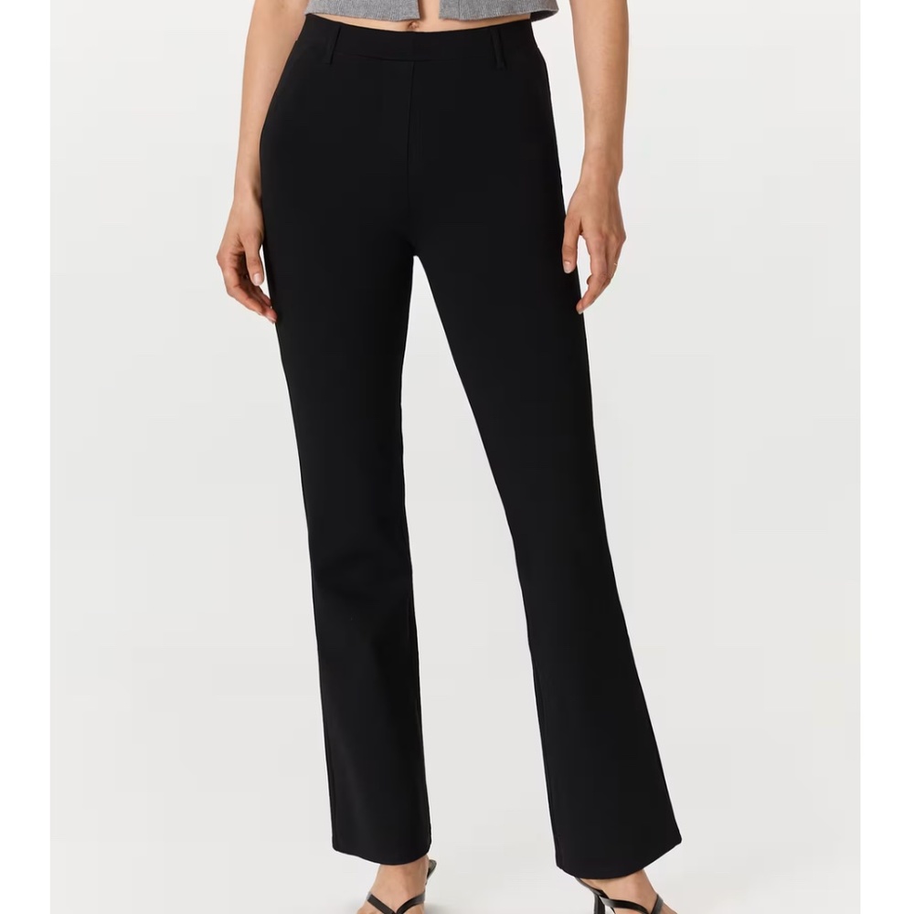 Quince Black Ultra-Stretch Ponte Bootcut Pants Size S